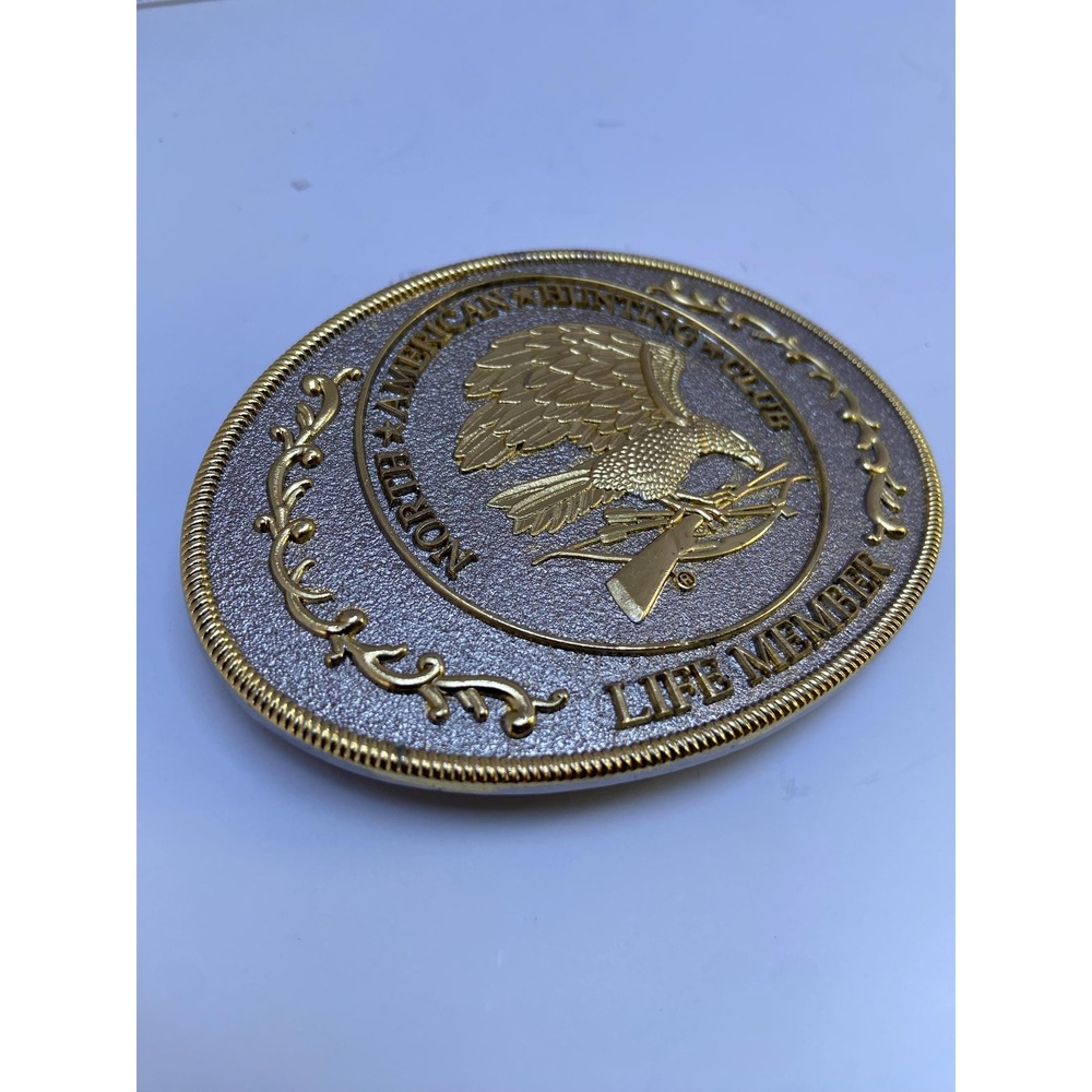 Vintage North American Hunting Club Silver & Gold Belt Buckle